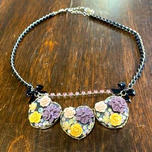 Betsey Johnson Triple Heart Necklace